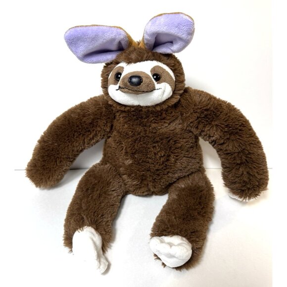 Sloth Plush with Bunny Ears Easter Stuffed Animal Toys Brown Gray Lot of 2 - Picture 2 of 11